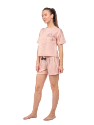 Пижама молодёжная с вышивкой (футболка+шорты)