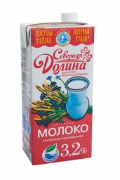 Молоко СЕВЕРНАЯ ДОЛИН 3,2% ГОСТ 1л/12шт