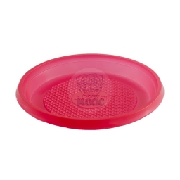 Тарелка десертная одноразовая пластиковая диаметр 165мм красная 100/2400