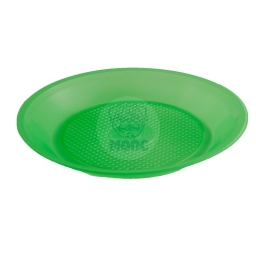 Тарелка десертная одноразовая пластиковая диаметр 200мм зеленая 100/1800