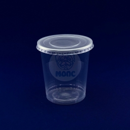 Стакан контейнер пищевой одноразовый пластиковый 0,5л Бочка с крышкой Ф94,5х104мм 50/20/1000