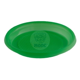 Тарелка десертная одноразовая пластиковая диаметр 165мм зеленая 100/2400