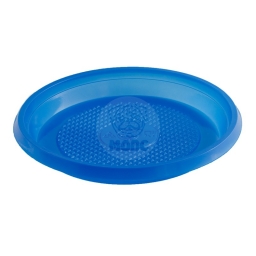 Тарелка десертная одноразовая пластиковая диаметр 165мм синяя 100/2400