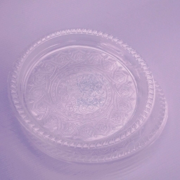 Тарелка с узором Olimp одноразовая пластиковая диаметр 220мм прозрачная 50/18/900