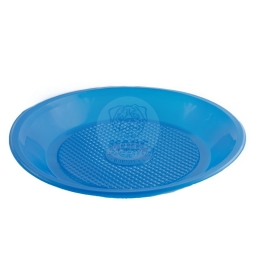Тарелка десертная одноразовая пластиковая диаметр 200мм синяя 100/1800
