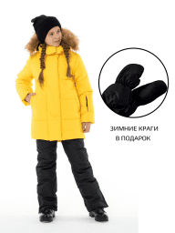 Зимний костюм для девочки + варежки