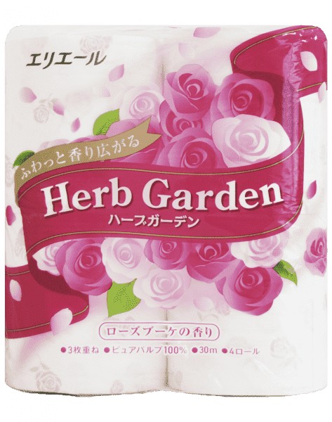 Туалетная бумага &quot;Elleair&quot; Herb Garden трехслойная, аромат роза, 4*30м