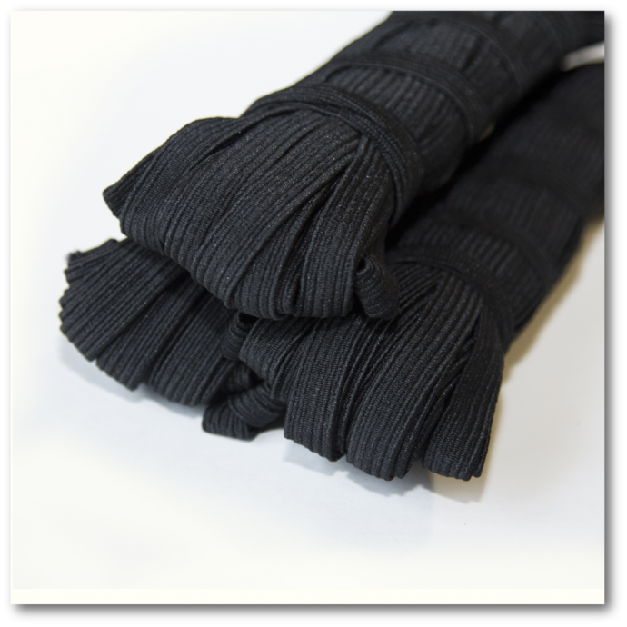 Тесьма эластичная плетеная 7 мм. Цвет черный