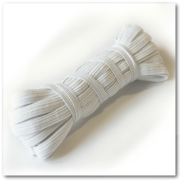 Тесьма эластичная плетеная 7 мм. Цвет белый