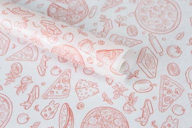 Бумага для выпечки с рисунком "Пицца" (рулон 5м)