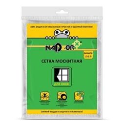Сетка-штора москитная с крепежом NADZOR 0,95*2,0м с магнитами 18шт в короб. белая 1/20