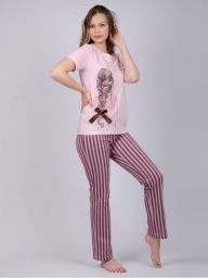 Пижама женская с брюками и футболкой трикотажная Malina