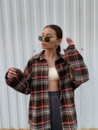 Женские фланелевые утепление рубашки oversize
