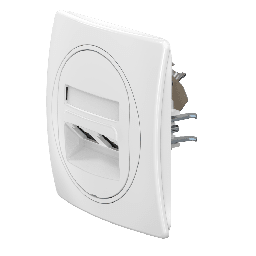 Розетка скрытой установки двойная компьютерная CADUCEUS ALING EON с модулями Keystone RJ45 8P8C, cat