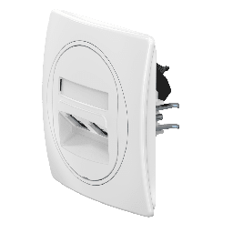 Розетка скрытой установки двойная телефонная CADUCEUS ALING EON с модулями Keystone 2хRJ12 6P6C cat.
