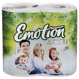 Мягкий знак Emotion бумага туалетная 3-слойная упаковка по 4шт.